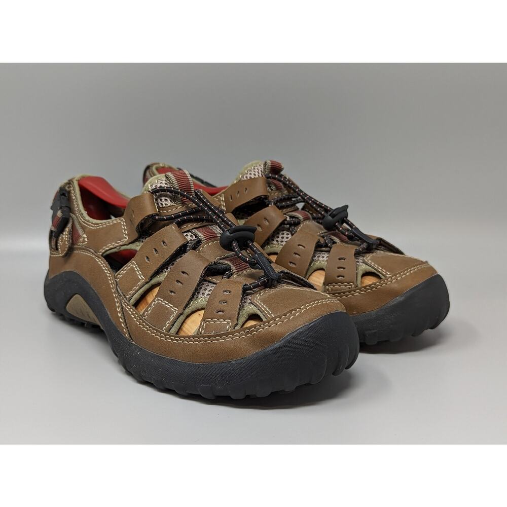 Dockers Men's Sport Sandals Fisherman Hiking Brown Bungee Shoes 90-21623 Size 7 - Picture 1 of 10
